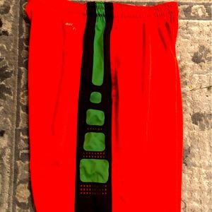 Nike Dri-FIT Elite Basketball Shorts Men’s Orange Black Green Size Medium